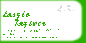 laszlo kazimer business card